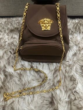 VERSACE Mini Crossbody with Gold VERSACE Medusa Accent on front & thru out chain